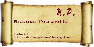 Micsinai Petronella névjegykártya