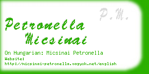 petronella micsinai business card